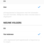 Instagram livevideo's instellingen