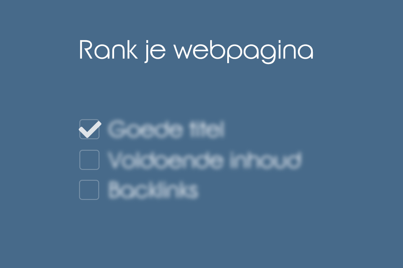 Verbeter de ranking van je webpagina