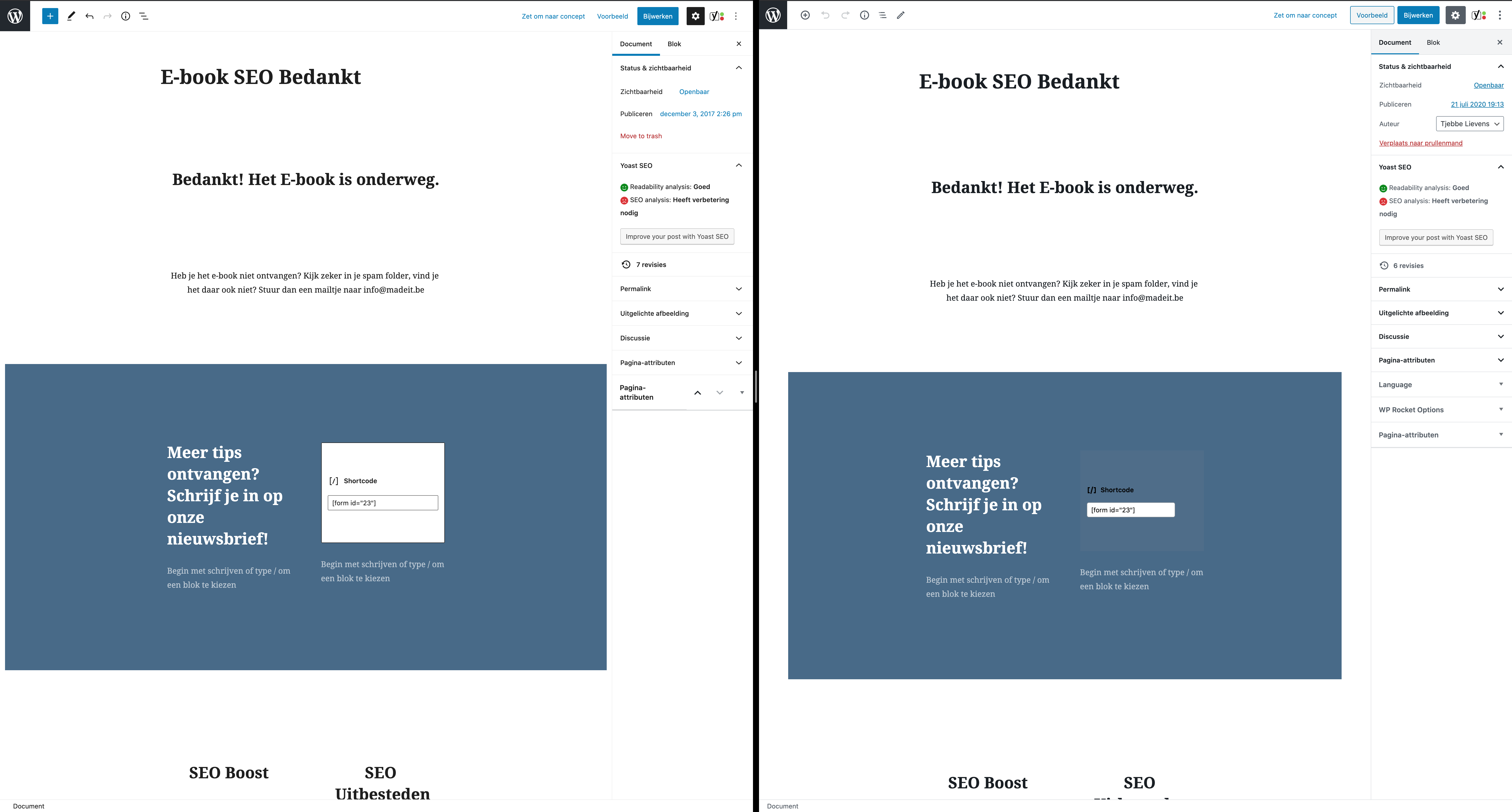 WordPress 5.5 vs 5.4 - Verschil gutenberg