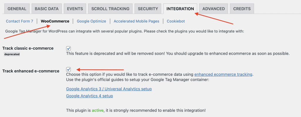 GTM WooCommerce instellingen