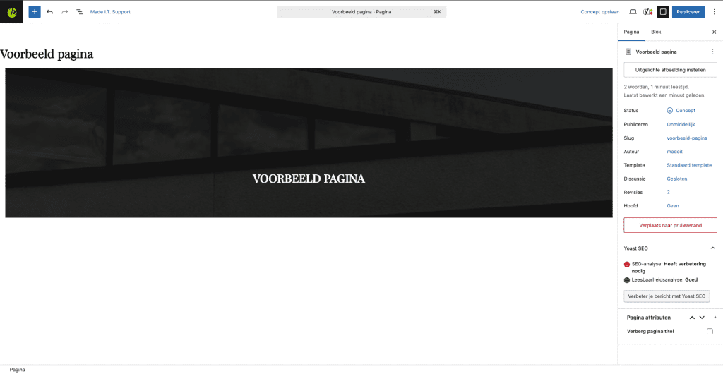 Pagina editor