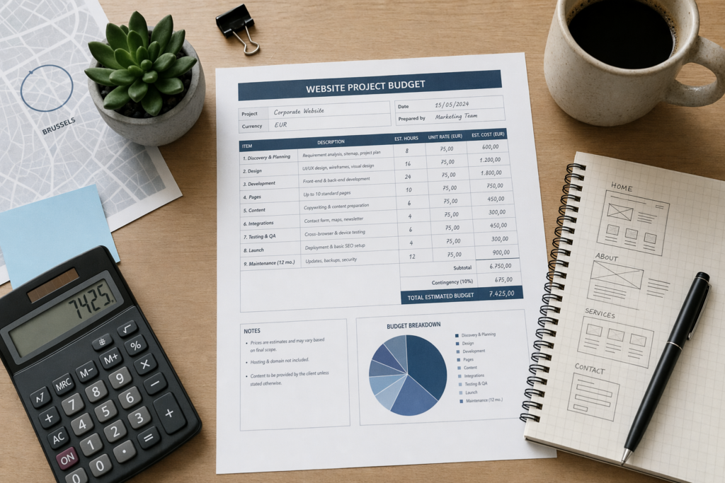 Wat kost een website: overzicht van kostenfactoren voor een prijs professionele website