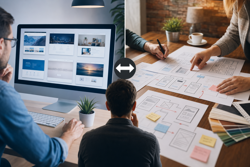Vergelijking tussen website op maat laten maken en template website voor groei en SEO