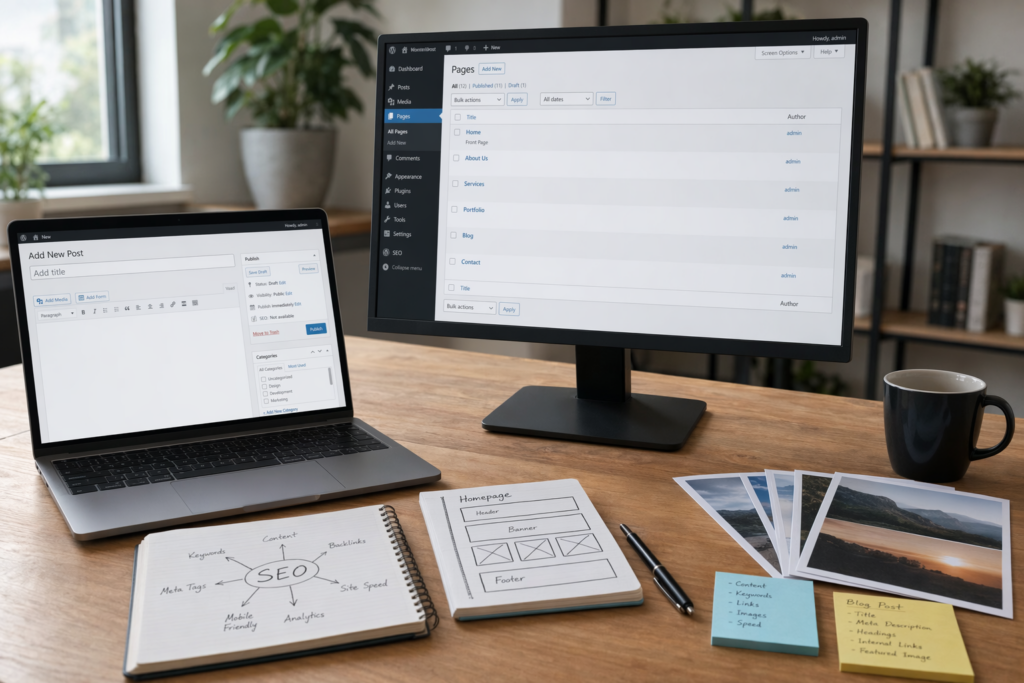 WordPress website met focus op contentbeheer, SEO en dagelijkse updates voor bedrijven