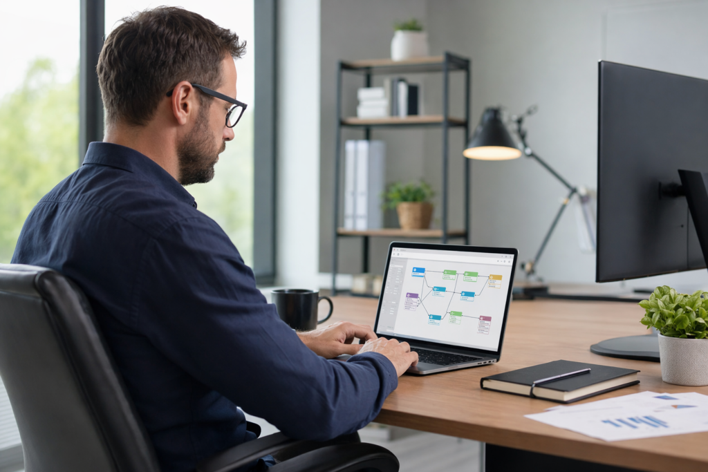 IT-consultant richt stap voor stap de tijdsregistratie odoo integratie in met projecten en tarieven